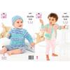 King Cole Pattern 6461 Baby Sweater, Cardigan and Hat in DK