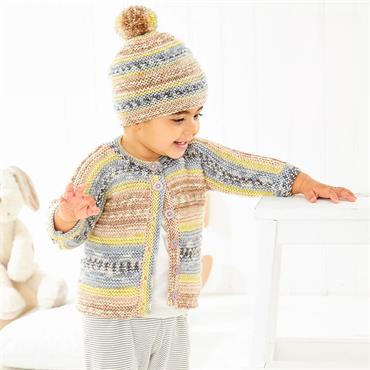 King Cole Pattern 6462 Baby Cardigans & Hats in Baby Fjord DK