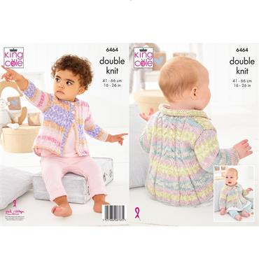 King Cole Pattern 6464 Baby Coats in Baby Fjord DK