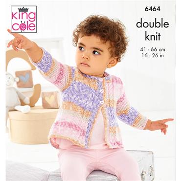 King Cole Pattern 6464 Baby Coats in Baby Fjord DK