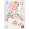 King Cole Pattern 6466 Baby Cardigan in Baby Fjord DK