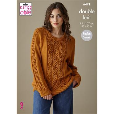 King Cole Pattern 6471 Sweater and Top in Cottonsoft DK