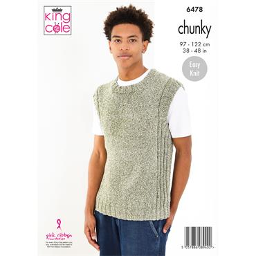 King Cole Pattern 6478 Sweater and Slipover in Chunky