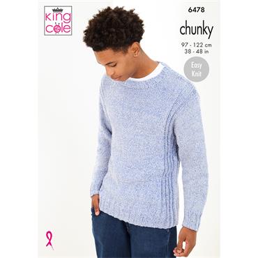 King Cole Pattern 6478 Sweater and Slipover in Chunky