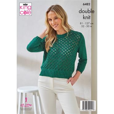 King Cole Pattern 6482 Sweater and Cardigan in DK