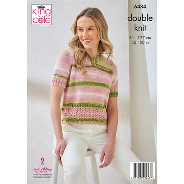 King Cole Pattern 6484 Cardigan and Top in DK