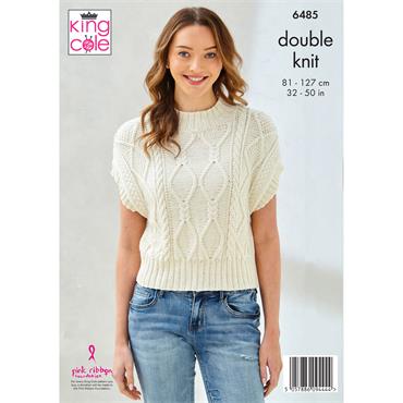 King Cole Pattern 6485 Sweater and Slipover in Cottagesoft DK