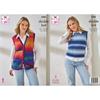 King Cole Pattern 6486 Sleeveless Cardigan & Top in Riot DK