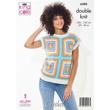 King Cole Pattern 6488 Short Sleeve and Sleeveless Tops in Dk