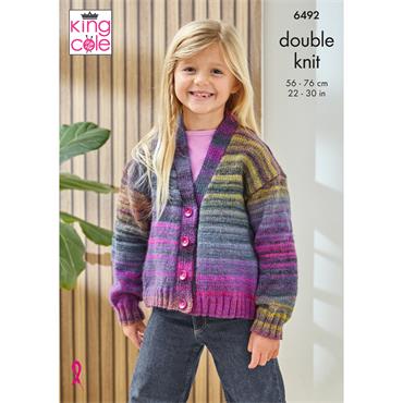 King Cole Pattern 6492 Carigans in Cottagespun DK