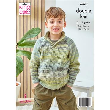 King Cole Pattern 6493 Sweaters in Cottagespun DK