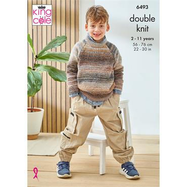 King Cole Pattern 6493 Sweaters in Cottagespun DK