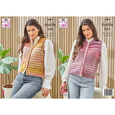 King Cole Pattern 6495 Waistcoast in Cottagespun DK