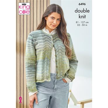 King Cole Pattern 6496 Cardigan and Waistcoat in Cottagespun DK