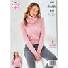 King Cole Pattern 6501 Scardigan and Sweater with Cowl in DK