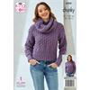 King Cole Pattern 6503 Cardigan and Sweater with Cowl in chunky