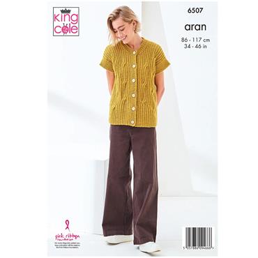 King Cole Pattern 6507 Sweater and Waistcoat in Aran