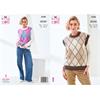 King Cole Pattern 6508 Sweater and Vest Top in Aran