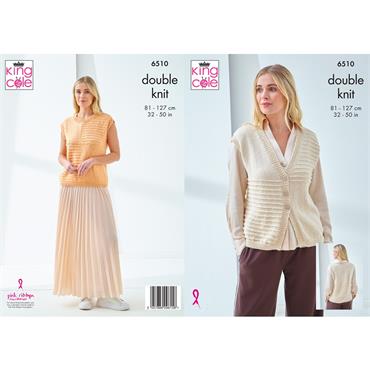 King Cole Pattern 6510 Slipover and Waistcoat in Dk