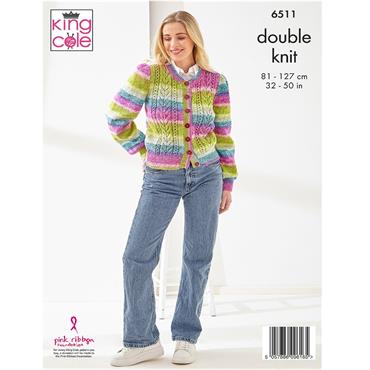 King Cole Pattern 6511 Cardigan and Sweater in DK