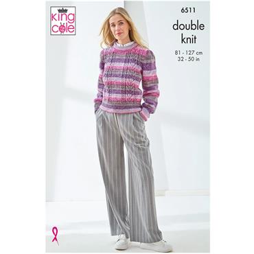 King Cole Pattern 6511 Cardigan and Sweater in DK
