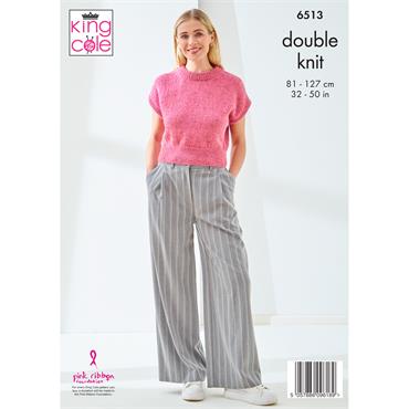 King Cole Pattern 6513 Cardigan & Top in DK