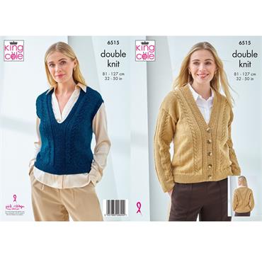 Pattern #6515 Slipover and Cardigan in Glitz DK