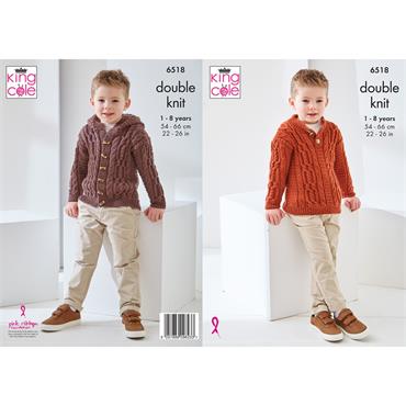 King Cole Pattern 6518 Jacket and Sweater in DK