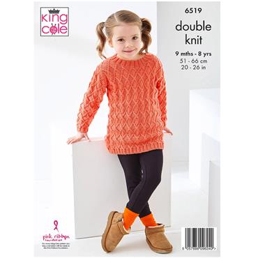 King Cole Pattern 6519 Cardigan and Sweater in DK