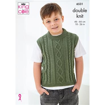 King Cole Pattern 6531 Sweater and Slipover in Comfort Baby dk