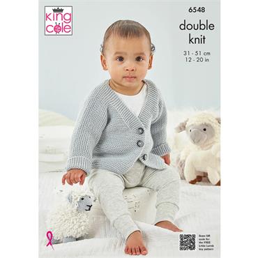 Pattern 6548 Cardigans in Little Lamb DK