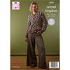 King Cole Pattern 6552 Sweater and Cardigan Knitted in Animal Kingdom