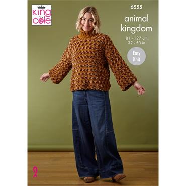 King Cole Pattern 6555 Tank Top and Sweater Knitted in Animal Kingdom