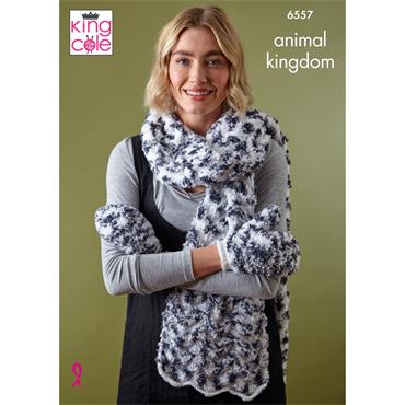 King Cole Pattern 6557 Accessories Knitted in Animal Kingdom