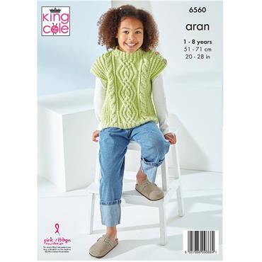 King Cole Pattern 6560 Poncho and Tabard in Aran