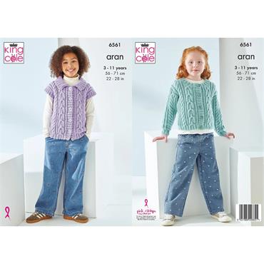 King Cole Pattern 6561 Cardigans in Aran