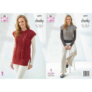 King Cole Pattern 6575 Slipover and Tunic in Chunky
