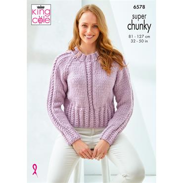 King Cole Pattern 6578 Sweater & Cardigan in Super Chunky