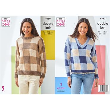 King Cole Pattern 6580 Tops in Baby Alpaca DK