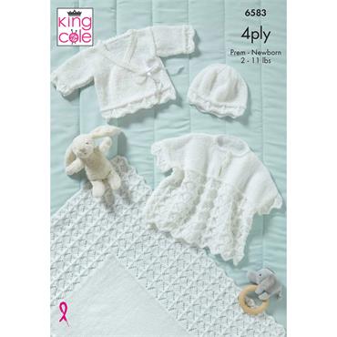 Pattern 6583 Cape, Cardigan, Shawl and Hat in 4Ply