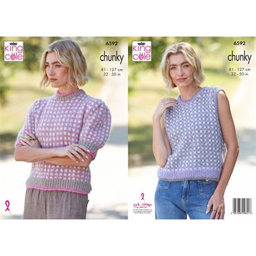 King Cole Pattern 6592 Sweater & Tank Top in Flair Solo