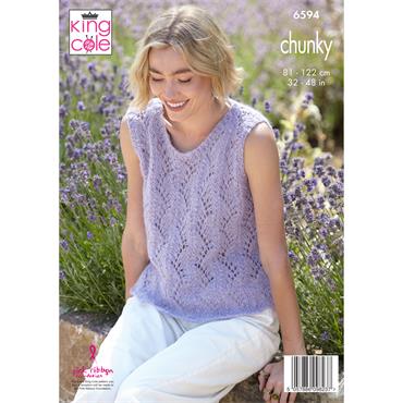 King Cole Pattern 6594 Cardigan & Top in  Flair Solo