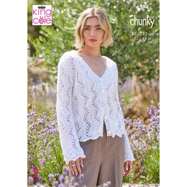 King Cole Pattern 6594 Cardigan & Top in  Flair Solo