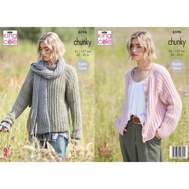King Cole Pattern 6596 Sweater & Cardigan in Flair Solo