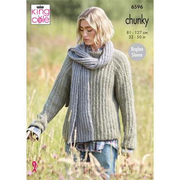King Cole Pattern 6596 Sweater & Cardigan in Flair Solo