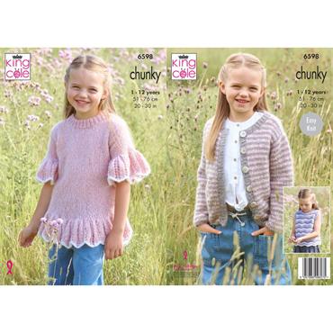 King Cole Pattern 6598 Girls Tops in Flair Solo