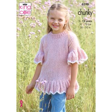 King Cole Pattern 6598 Girls Tops in Flair Solo
