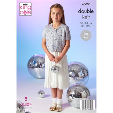 King Cole Pattern 6599 Girls Cardigans in Dazzle DK