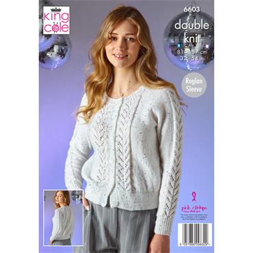 King Cole Pattern 6603 Ladies Sweater & Cardigan in Dazzle DK