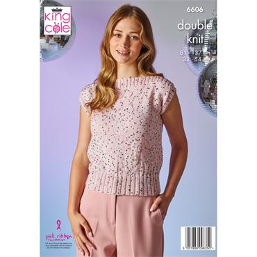 King Cole Pattern 6606 Ladies Cardigan & Top in Dazzle DK